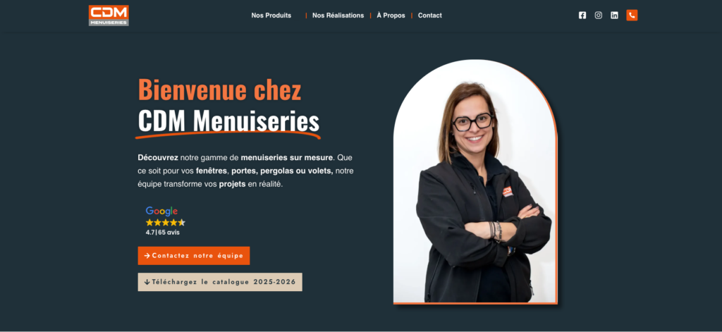 shooting pour le site web CDM Menuiseries à St Jammes